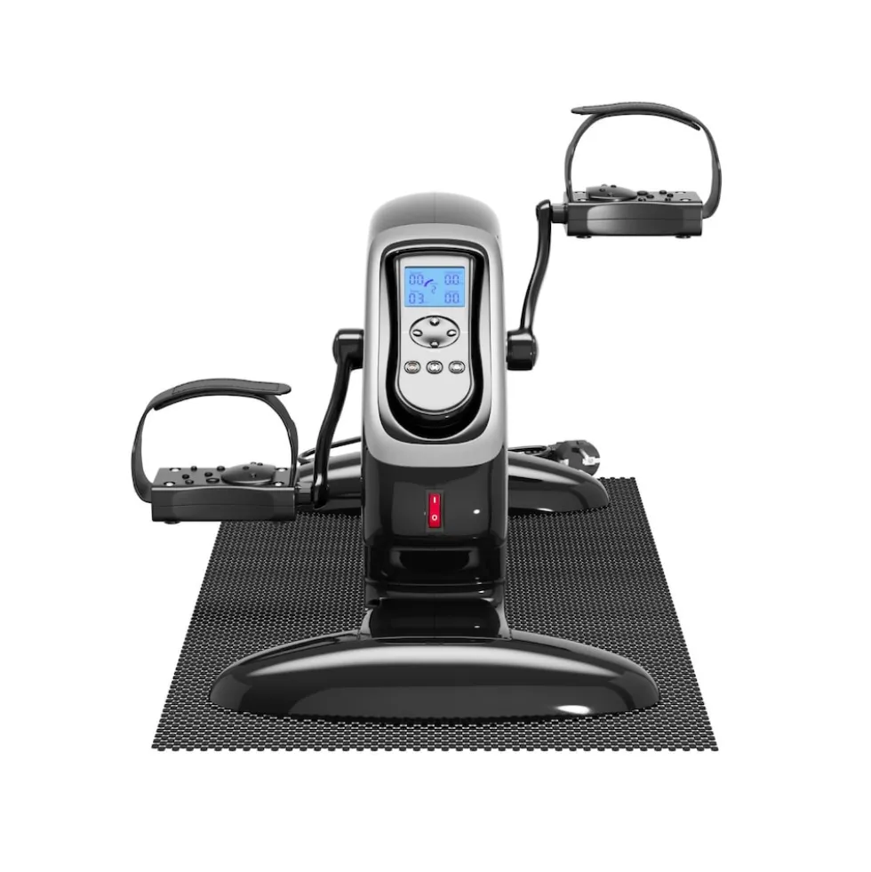 ELONEO 2in1 Arm- und Beintrainer, Elektro-Mini-Heimtrainer 3.0, Pedealtrainer mit Motor, inkl. Trainingsdisplay, Massage-Handgriffe Anti-Rutschmatt