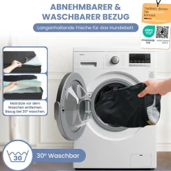 ELONEO Orthopädisches Hundebett, Schwarz - Größe S