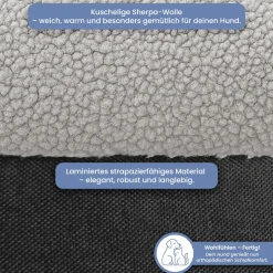 ELONEO Orthopädisches Hundebett, Schwarz - Größe S