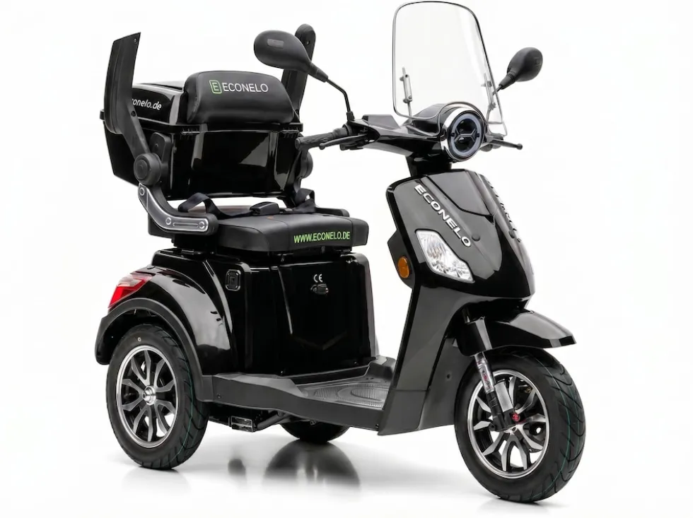 E-Seniorenmobil Denia, Lithium-Akku, 3-Rad, 1000 Watt, Schwarz