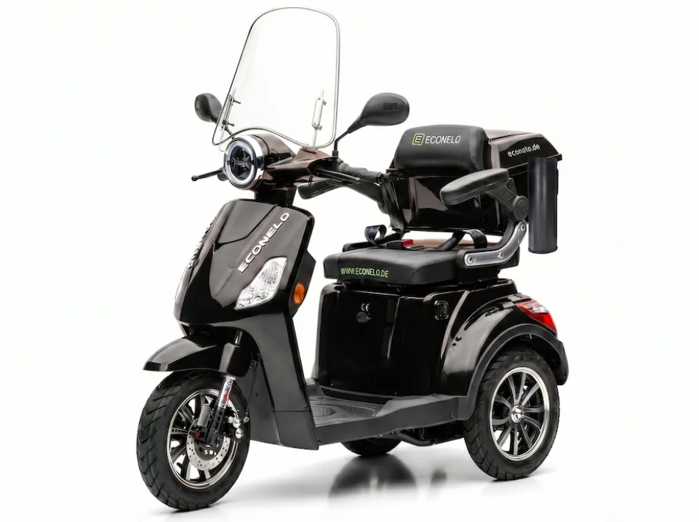 E-Seniorenmobil Denia, Lithium-Akku, 3-Rad, 1000 Watt, Schwarz