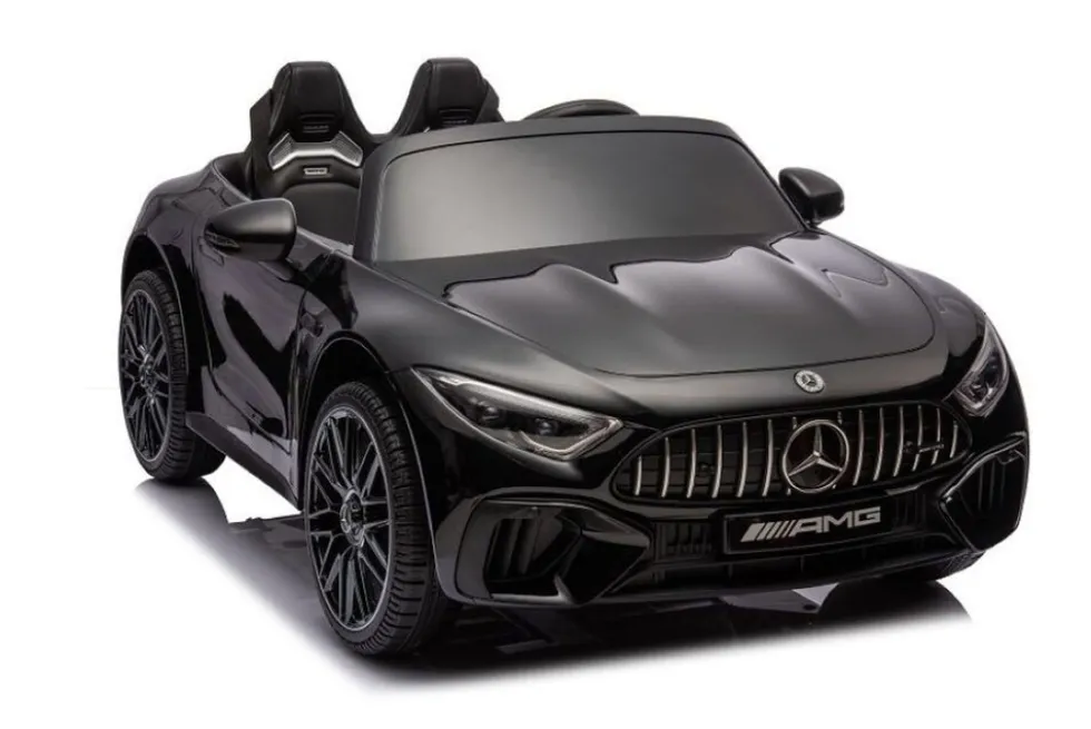 ES-Toys Elektro Kinderauto Mercedes SL63 AMG EVA-Reifen Stoßdämpfer lizenziert schwarz