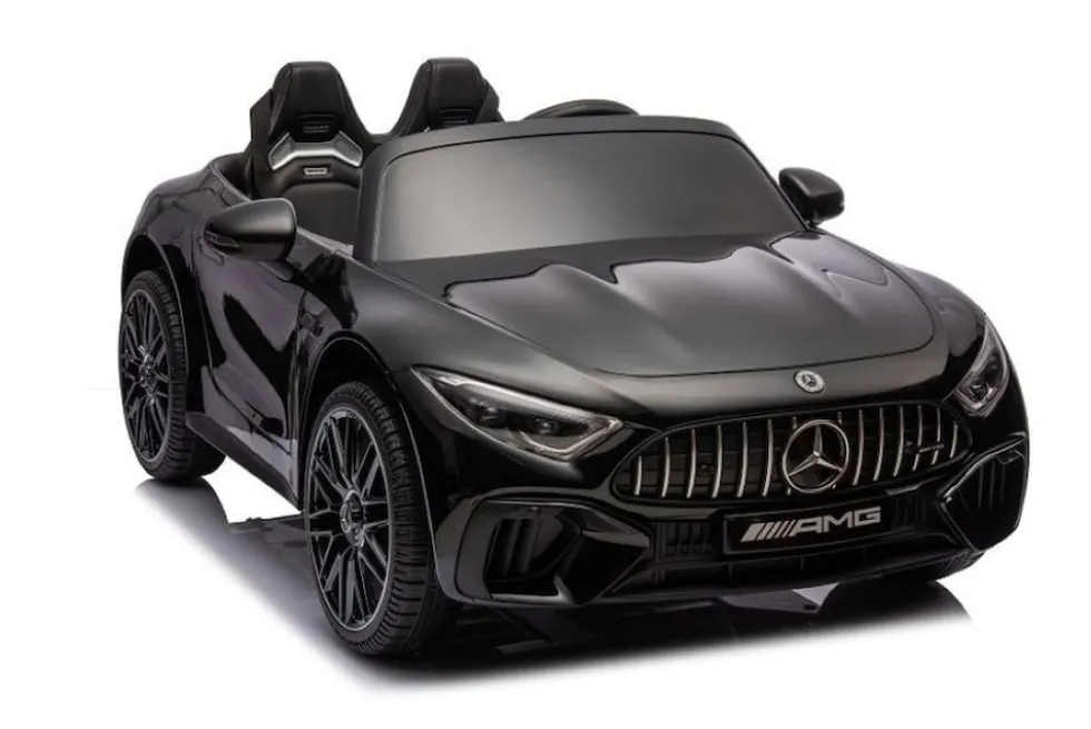 ES-Toys Elektro Kinderauto Mercedes SL63 AMG EVA-Reifen Stoßdämpfer lizenziert schwarz