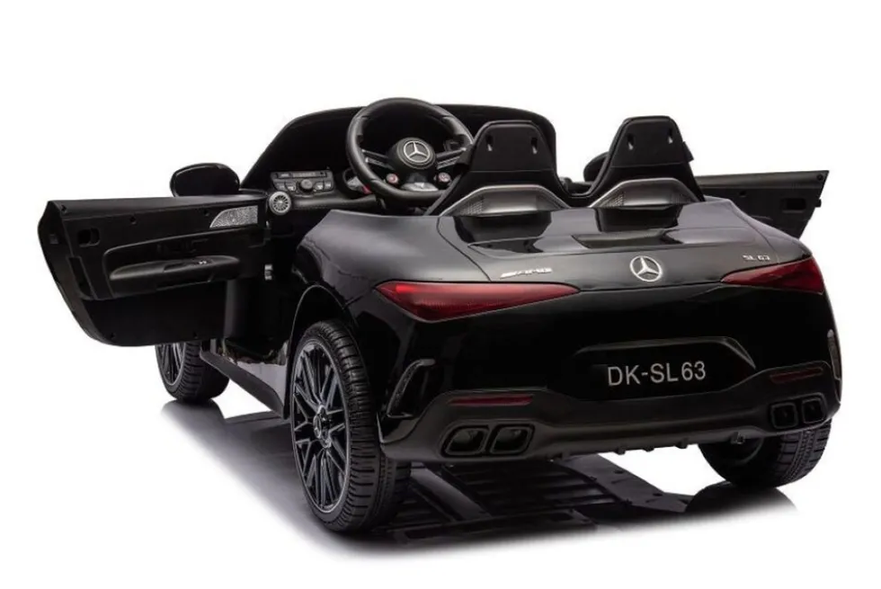 ES-Toys Elektro Kinderauto Mercedes SL63 AMG EVA-Reifen Stoßdämpfer lizenziert schwarz