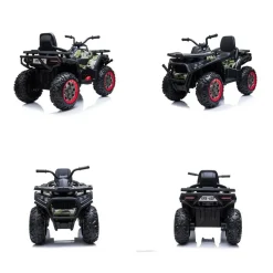 ES-Toys Elektro Kinderquad MP3, USB, Batterieanzeige, Stoßdämpfer, 2x12V Motoren dunkelgrün