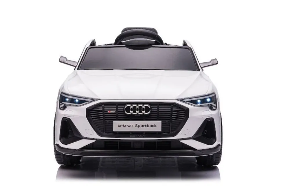 Es-Toys Kinder Elektroauto Audi E-Tron, EVA-Reifen, Allradantrieb, Fernbedienung weiß