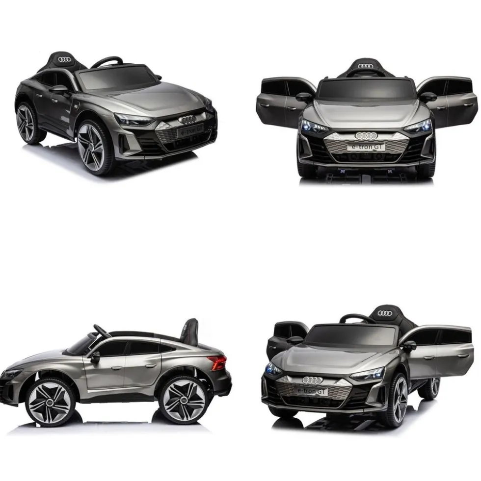 Es-Toys Kinder Elektroauto Audi E-Tron GT, EVA-Reifen, Softstart, Stoßdämpfer blau