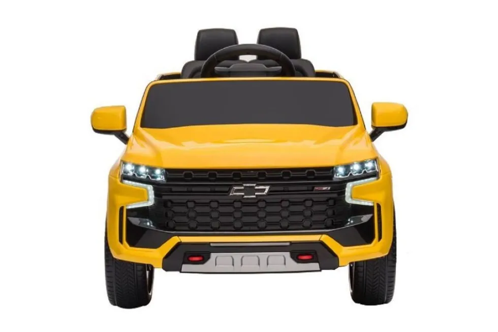 ES-Toys Kinder Elektroauto Chevrolet Tahoe EVA-Reifen Kunstledersitz Stoßdämpfer gelb