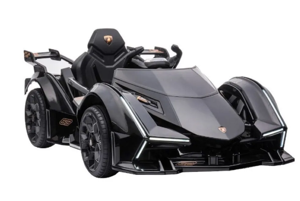 ES-Toys Kinder Elektroauto Lamborghini V12 Vision Gran Turismo Fernbedienung MP3 schwarz