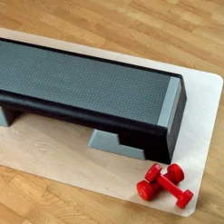 etm Sportmatte für Fitnessgeräte | Rechteckig | Milchig-transparent | Polypropylen