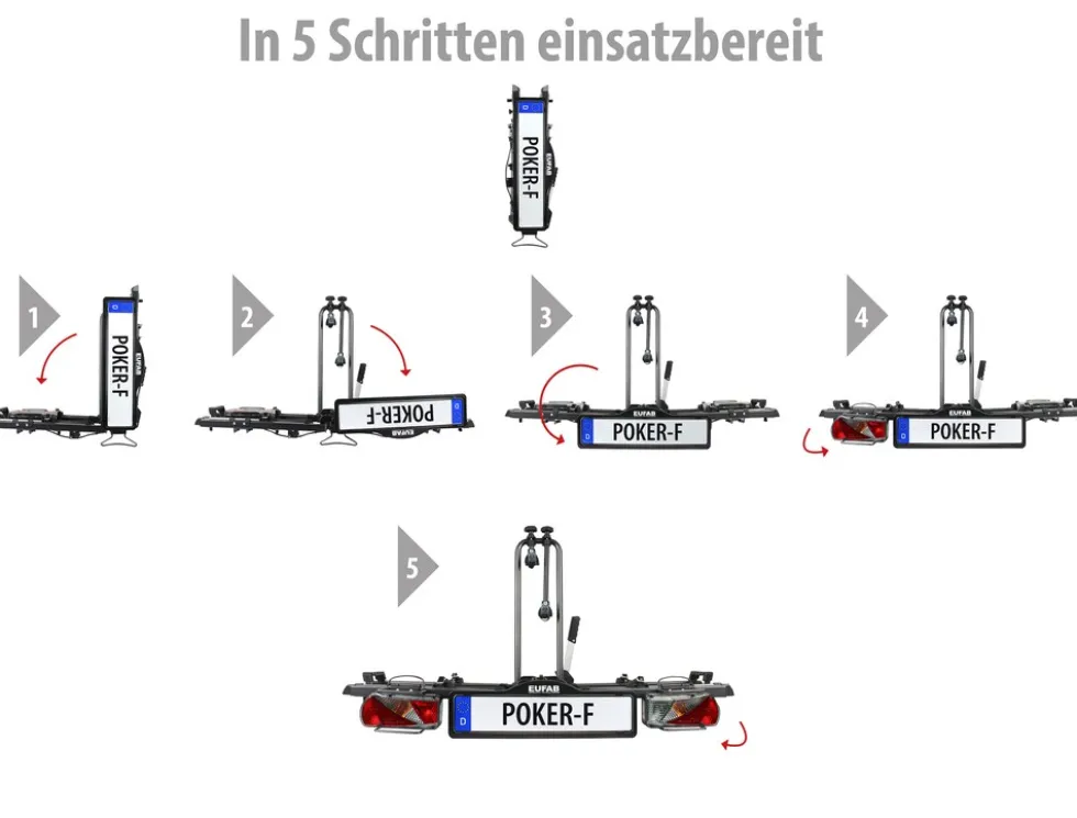 Eufab Fahrradträger POKER-F für 2 Fahrräder Fahrradheckträger für Anhängerkupplung