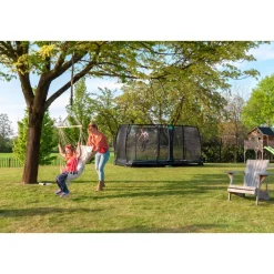 EXIT Allure Premium Bodentrampolin 214x366cm - schwarz