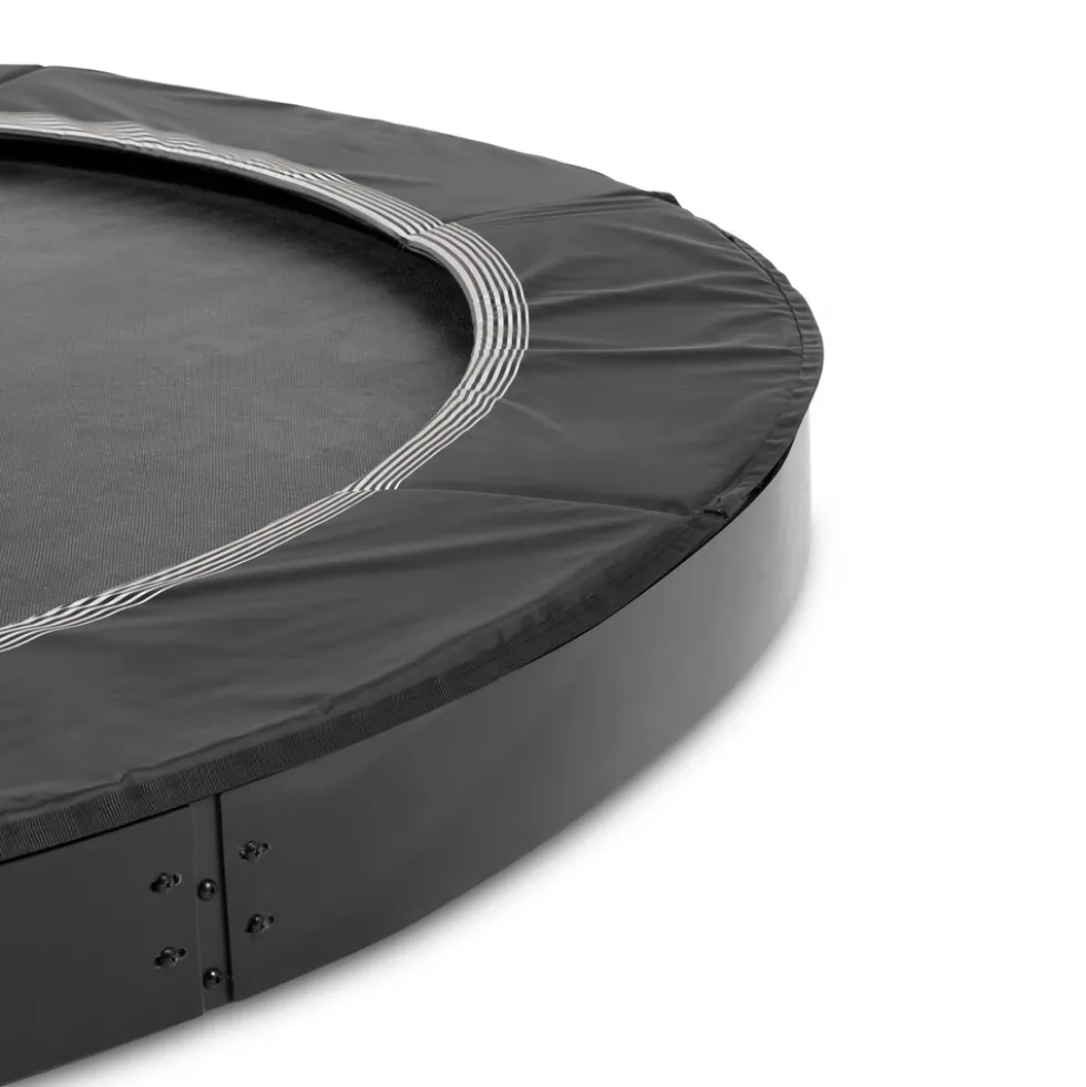 EXIT InTerra ebenerdige sports Trampolin ø244cm - schwarz