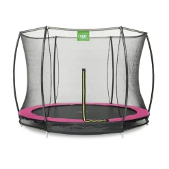 EXIT Silhouette Bodentrampolin ø305cm mit Sicherheitsnetz - rosa