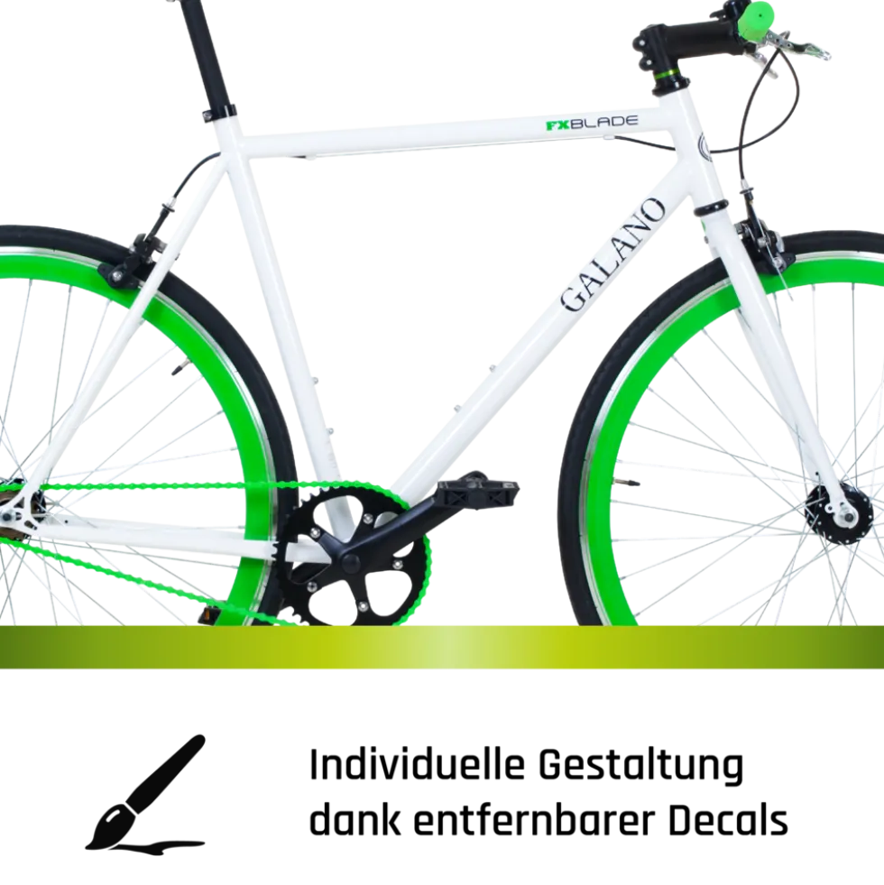 Galano Blade Fixie Fahrrad 28 Zoll Singlespeed 165 - 195 cm retro Urban Bike mit Flip Flop Nabe für Fixed Gear und Freilauf