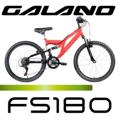 Galano FS180 Jugendfahrrad 24 Zoll Mountainbike 130 - 145 cm 18 Gänge Mädchen Jungen Fahrrad ab 8 Jahre MTB Fully Jugendrad V-Brakes