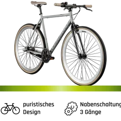Galano GA301 Fitnessrad 28 Zoll 700c City Bike Stahlrahmen 3 Gang Nexus Rücktritt Fahrrad Urban Bike