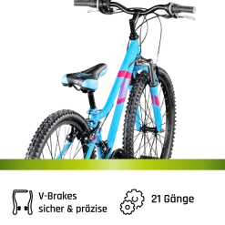 Galano GA20 Jugendfahrrad 24 Zoll Mountainbike 130 - 145 cm 21 Gänge Mädchen Jungen Fahrrad ab 8 Jahre MTB Hardtail Jugendrad V-Brakes