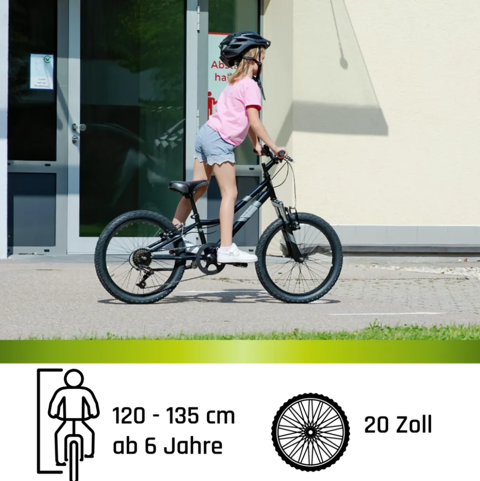 Galano GA20 Kinderfahrrad 20 Zoll 120 - 135 cm Mädchen Jungen Fahrrad ab 5 Jahre Mountainbike 7 Gänge MTB Hardtail Kinder Fahrrad