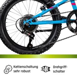 Galano GA20 Kinderfahrrad 18 Zoll 115 - 130 cm Mädchen Jungen Fahrrad ab 5 Jahre Mountainbike 7 Gänge MTB Hardtail Kinder Fahrrad