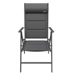GARMIO® Gartenstuhl Balkonstuhl FLORENZ anthrazit, 7-fach verstellbar, klappbar, inkl. Nackenkissen, für Terrasse