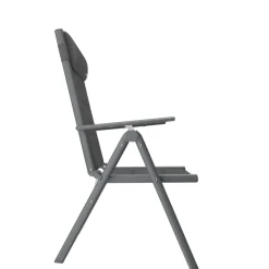 GARMIO® Gartenstuhl Balkonstuhl FLORENZ anthrazit, 7-fach verstellbar, klappbar, inkl. Nackenkissen, für Terrasse