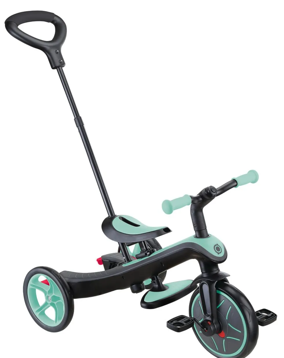 GLOBBER EXPLORER TRIKE 4in1 – Kinderwagen, Dreirad und Laufrad, 10/8,5 Zoll, TPR-Sitz, höhenverstellbar, mint