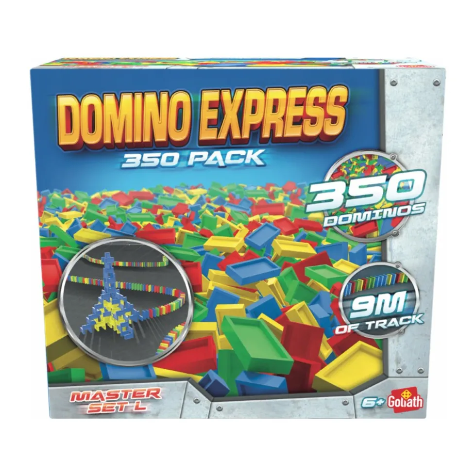Goliath - Domino Express - Master Set L (350 Teile) Dominosteine, bis 9 Meter lange Strecken, ab 6 Jahren