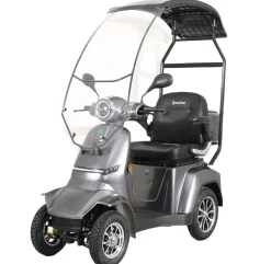 GreenStreet Elektromobil E-Mover Deluxe 1000 W 20 km/h dunkelgrau inkl. Topcase und Dach