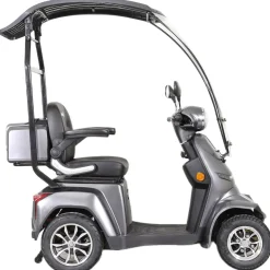 GreenStreet Elektromobil E-Mover Deluxe 1000 W 20 km/h dunkelgrau inkl. Topcase und Dach
