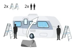 GreenYard Abdeckplane für Wohnwagen oder Wohnmobile Größe XXL 730 x 250 x 220 cm