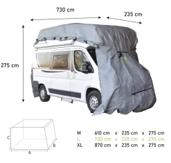 GreenYard Wohnmobil Schutzhülle Größe L 730 x 235 x 275 cm Schutzhaube Ganzgarage Garage Abdeckplane Campingmobil