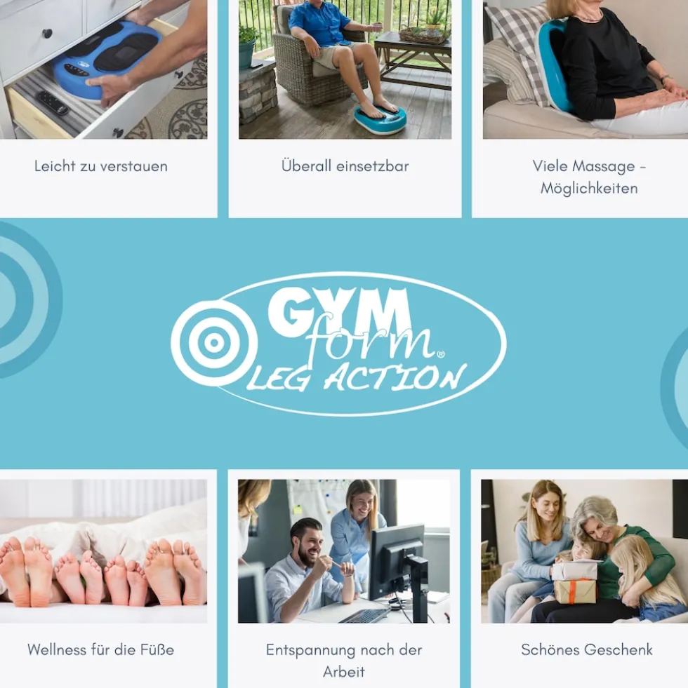 Gymform® Shiatsu Fußmassagegerät und Beinmassagegerät Leg Action