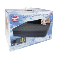 Happy People - Gästebett - Double (203x157x47cm) mit integrierter Elektropumpe Luftbett Camping Matratze