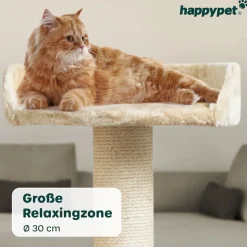 HAPPYPET Großer Kratzbaum Stabil 'Parker' 171 cm - XXL Katzenbaum | Creme