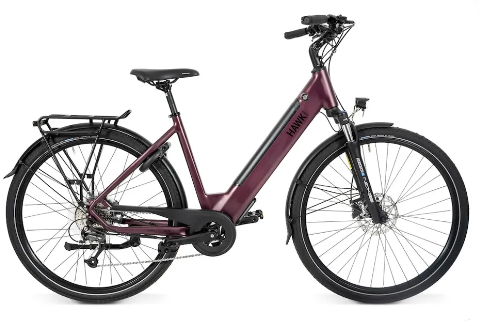 Hawk E-Trekking Lady E-Trekkingrad Damen 28 Zoll 50 cm Wave - Bordeaux