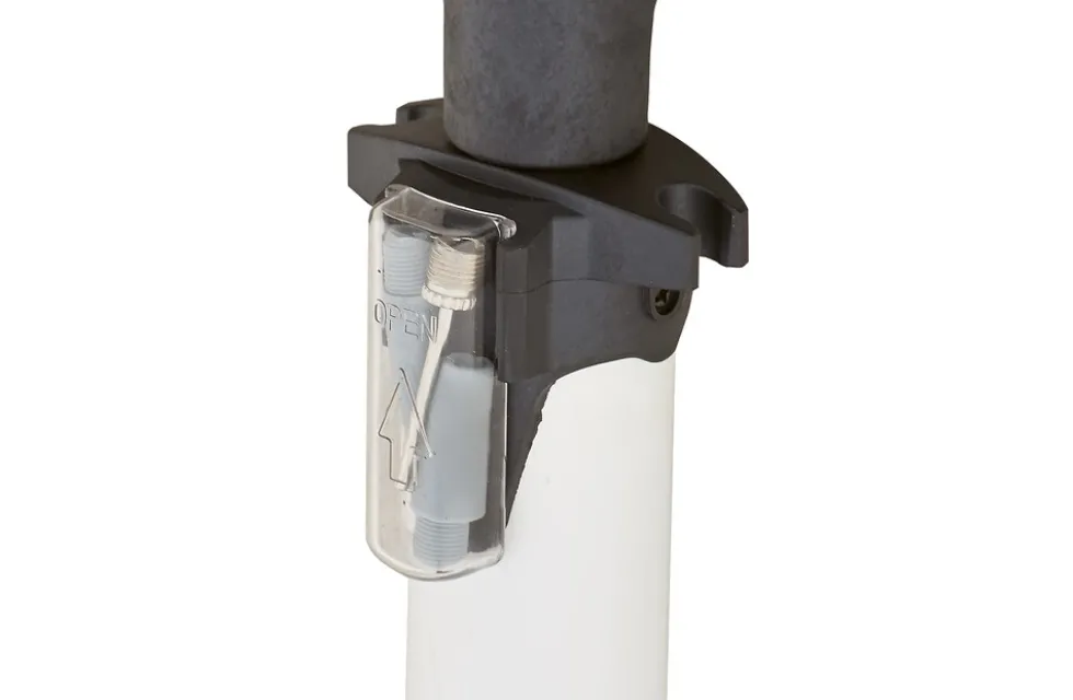Hochleistungs Standpumpe, für alle Ventilarten, 7 bar, mit Manometer, inkl. Adapter-Set, inkl. Batterien, Aluminium