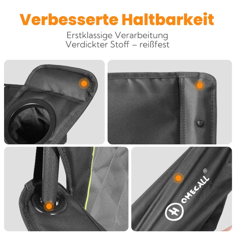HOMECALL Campingstuhl XXL Klappstuhl, bis 360 KG Belastbar