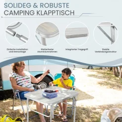HOMECALL Campingtisch Klapptisch Gartentisch, leicht Aluminium Beistelltisch