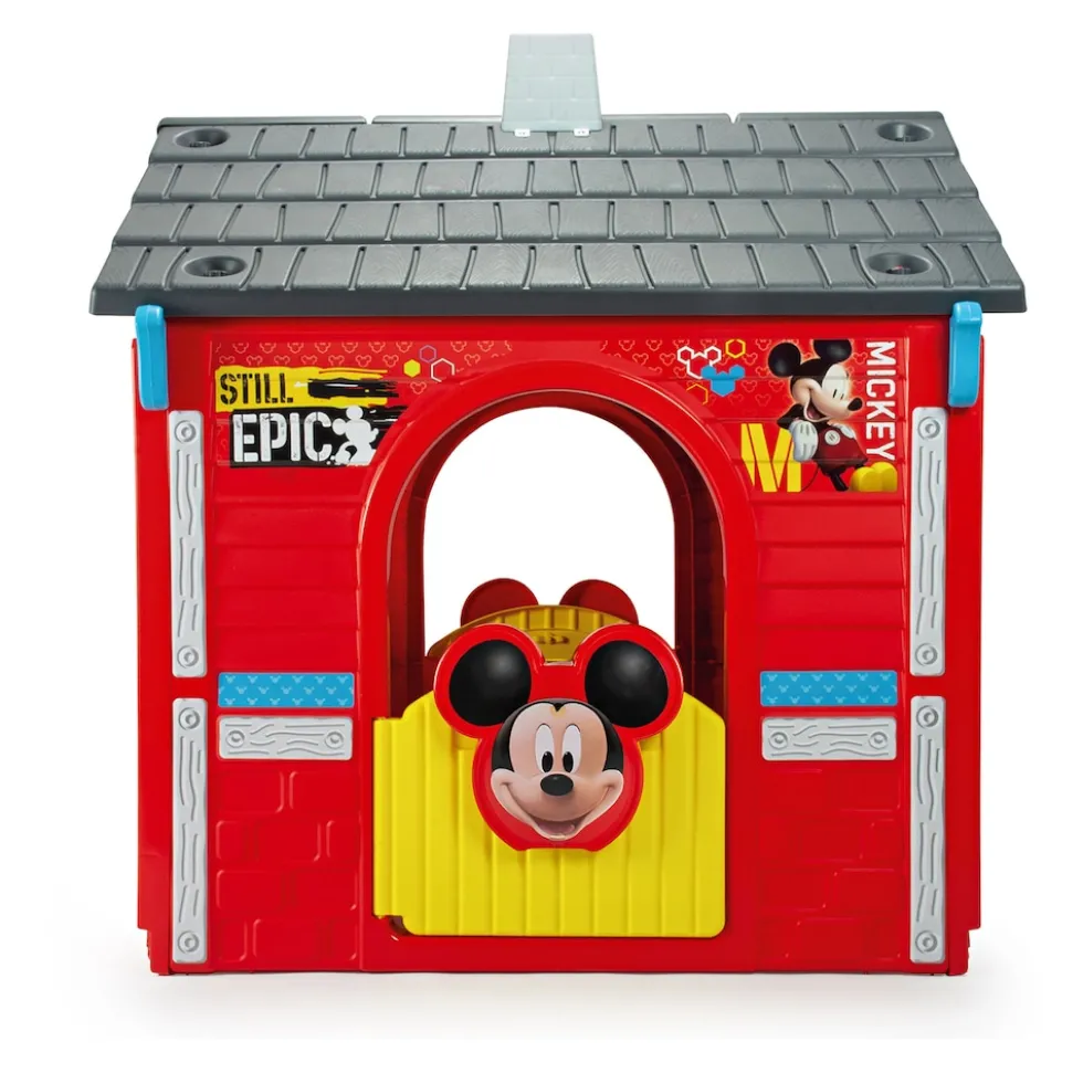 INJUSA Disney Mickey Mouse Spielhaus für Kinder ab 3-6 Jahren – Kinderhaus Spielzeughaus mit Fenster, Tür & Außentheke