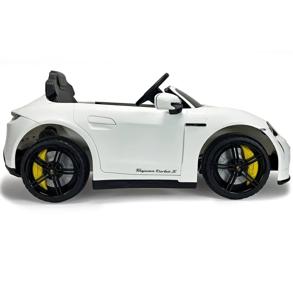 INJUSA Porsche Taycan 12V Elektroauto für Kinder ab 3 Jahren – Luxus Kinderauto mit Licht & Sound