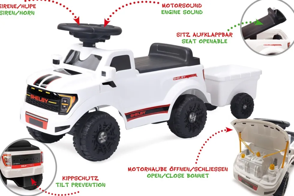 JAMARA Rutscher Shelby Ford F-150 Raptor mit Anhänger weiß