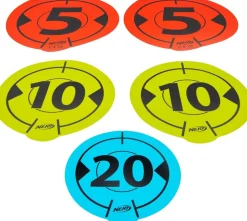 Jazwares - Nerf Zielscheiben - Wall-to-Wall Targets (5er Pack) Wandziele Pistole Pfeile Ziel Schießen