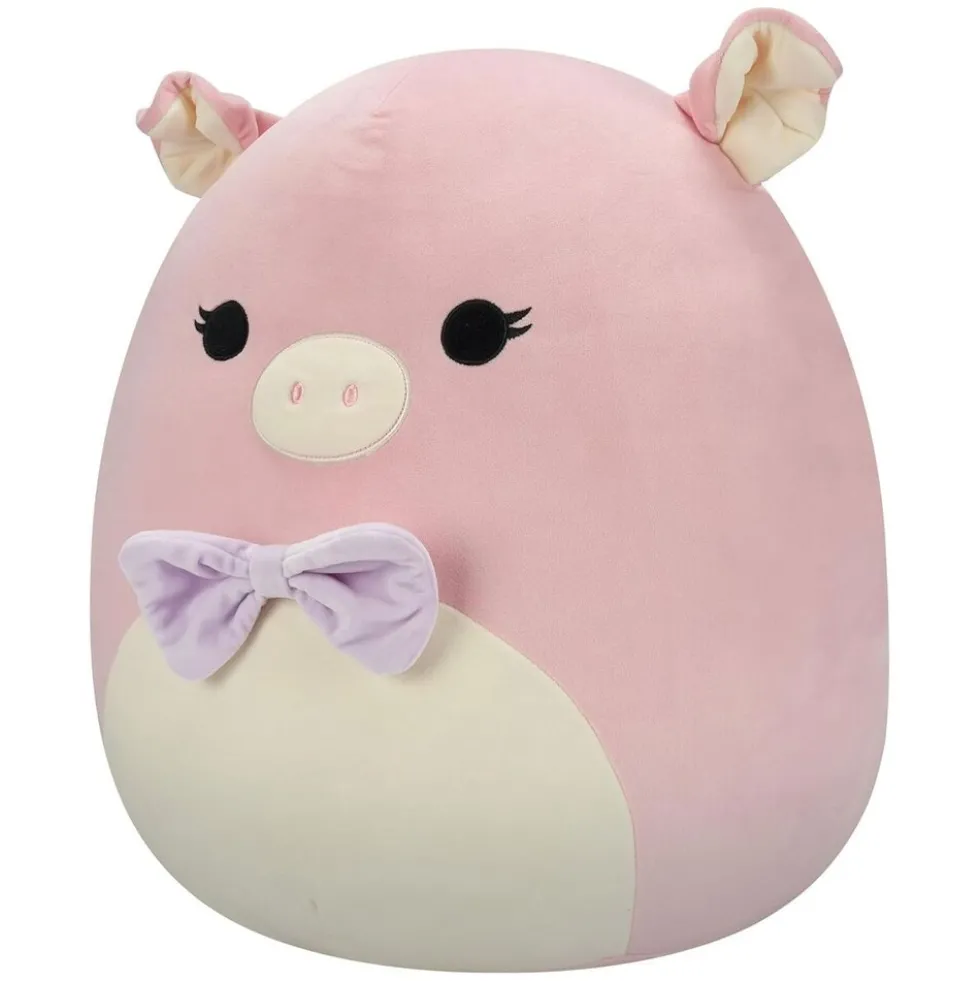 Jazwares SQCR06658 - Squishmallows - Hettie, das Schwein 50 cm – Rosa Plüschfigur & Kissen