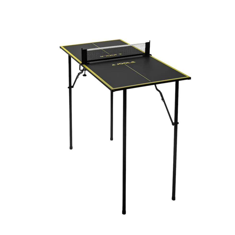 JOOLA Tischtennisplatte MINI inkl. Tischtennisnetz, klappbar, klein, 90 cm x 45 cm x 76 cm, dark-grey