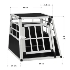Juskys Alu Hundetransportbox M - 69×54×50 cm verschließbar & pflegeleicht - Hundebox für Hunde