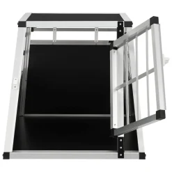 Juskys Alu Hundetransportbox M - 69×54×50 cm verschließbar & pflegeleicht - Hundebox für Hunde