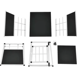 Juskys Alu Hundetransportbox M - 69×54×50 cm verschließbar & pflegeleicht - Hundebox für Hunde