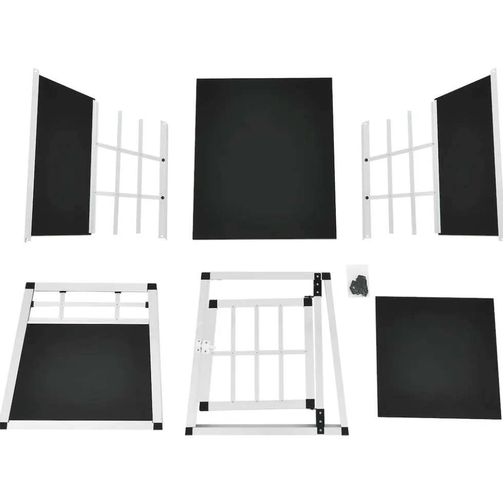 Juskys Alu Hundetransportbox M - 69×54×50 cm verschließbar & pflegeleicht - Hundebox für Hunde