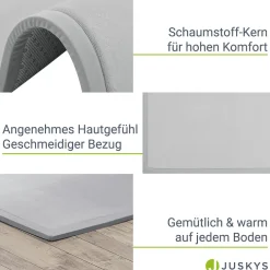 Juskys Krabbelmatte Maila Spielmatte 180x120 cm Yogamatte für Kind, Baby - rutschfest, weich - Grau